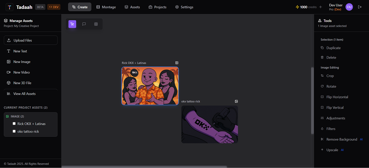 Tadaah Video Production Platform Preview